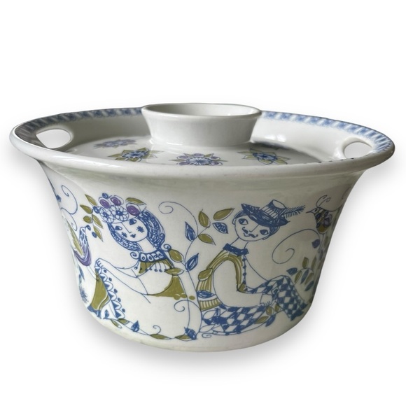 Vintage Other - Vintage 70s Lotte Turi Design Norway Casserole Dish Lid Hand Painted Silkscreen